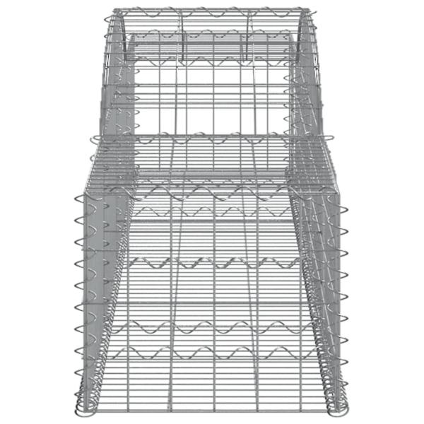 Gabionen mit Hochbogen 10 Stk. 300x50x40/60 cm Verzinktes Eisen