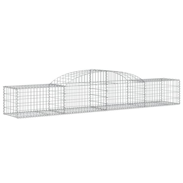 Gabionen mit Hochbogen 12 Stk. 300x50x40/60 cm Verzinktes Eisen