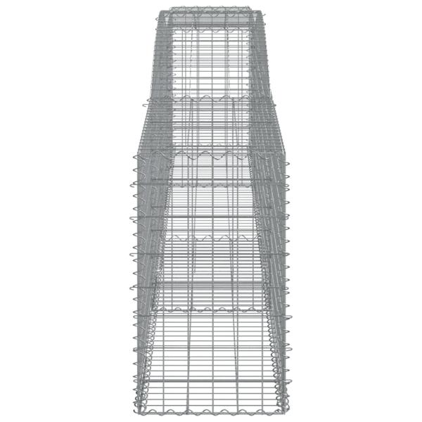 Gabionen mit Hochbogen 4 Stk. 400x50x80/100cm Verzinktes Eisen