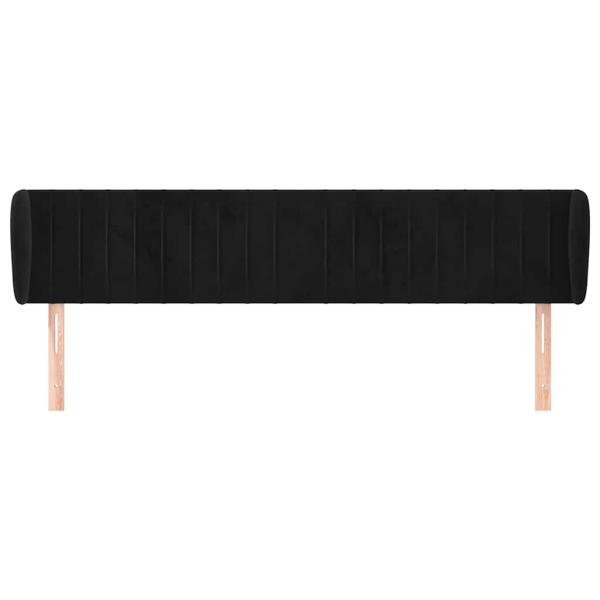 Kopfteil mit Ohren Schwarz 183x23x78/88 cm Samt