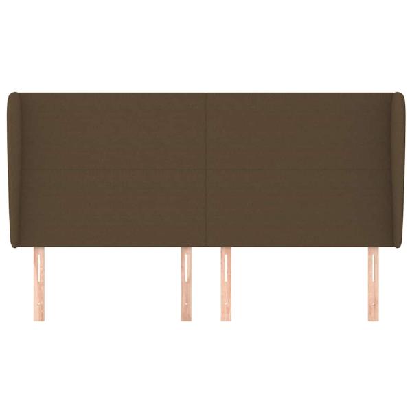 Kopfteil mit Ohren Dunkelbraun 163x23x118/128 cm Stoff