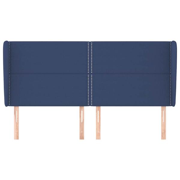 Kopfteil mit Ohren Blau 203x23x118/128 cm Stoff