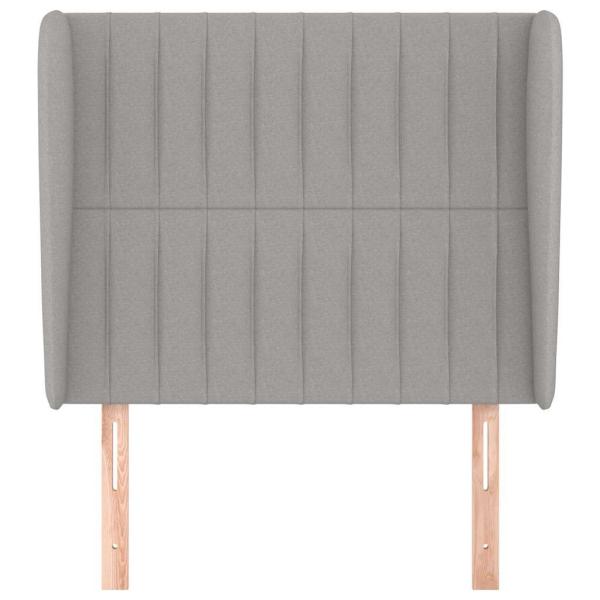 Kopfteil mit Ohren Hellgrau 83x23x118/128 cm Stoff