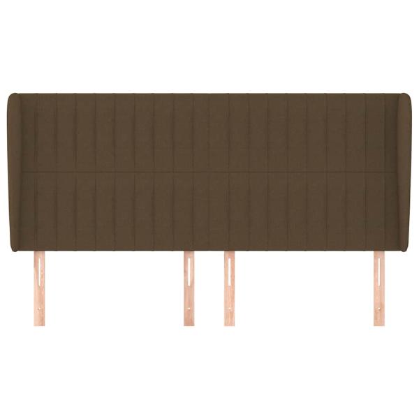Kopfteil mit Ohren Dunkelbraun 203x23x118/128 cm Stoff