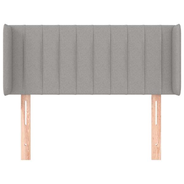 Kopfteil mit Ohren Hellgrau 83x16x78/88 cm Stoff