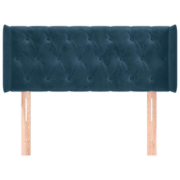 Kopfteil mit Ohren Dunkelblau 103x16x78/88 cm Samt