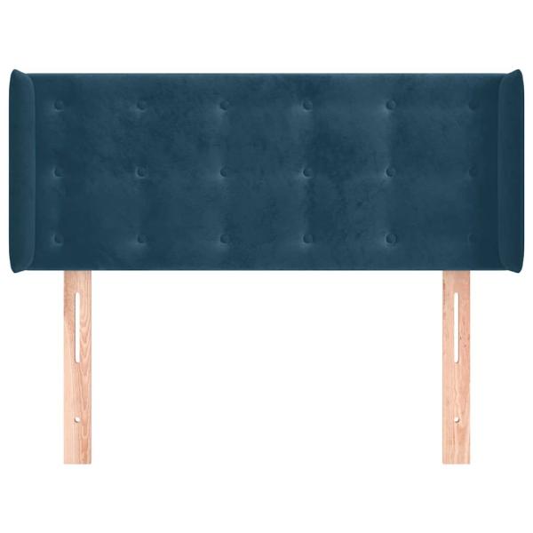 Kopfteil mit Ohren Dunkelblau 93x16x78/88 cm Samt