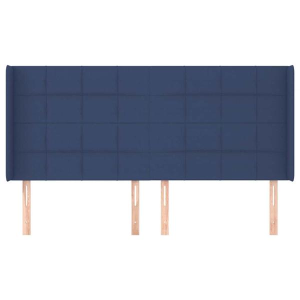 Kopfteil mit Ohren Blau 163x16x118/128 cm Stoff