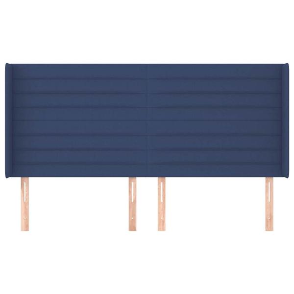 Kopfteil mit Ohren Blau 163x16x118/128 cm Stoff