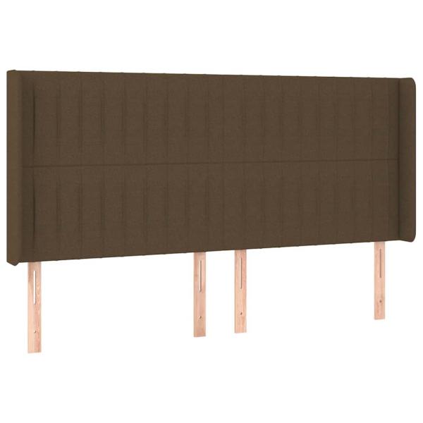 Kopfteil mit Ohren Dunkelbraun 203x16x118/128 cm Stoff
