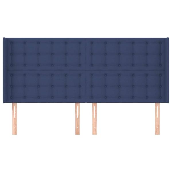 Kopfteil mit Ohren Blau 203x16x118/128 cm Stoff