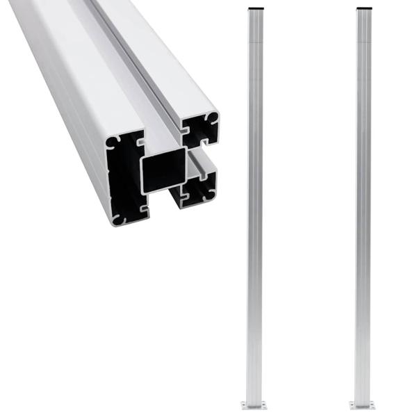 ARDEBO.de - Zaunpfosten 2 Stk. Aluminium 185 cm
