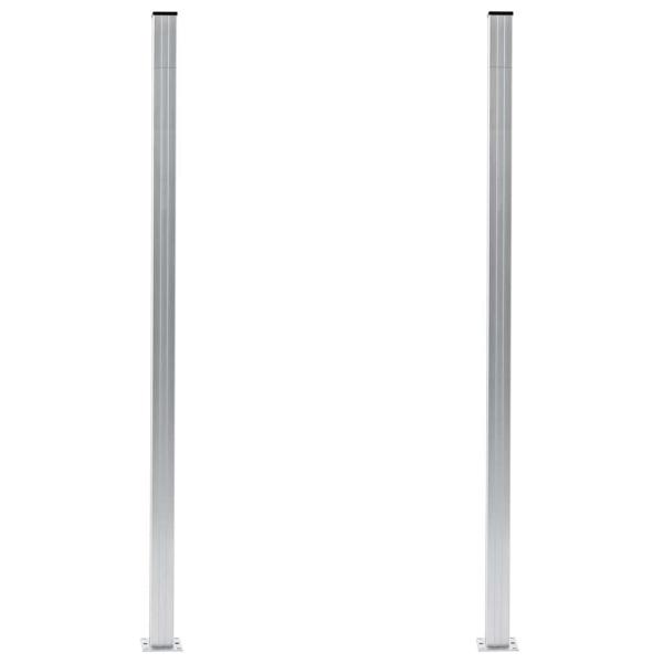 Zaunpfosten 2 Stk. Aluminium 185 cm
