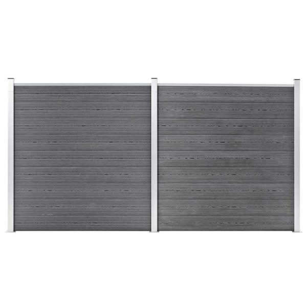 ARDEBO.de - Gartenzaun WPC 353×186 cm Grau