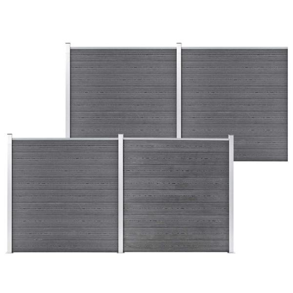 ARDEBO.de - Gartenzaun WPC 699x186 cm Grau
