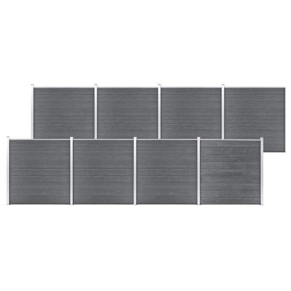 ARDEBO.de - Gartenzaun WPC 1391x186 cm Grau