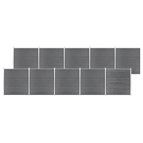ARDEBO.de - Gartenzaun WPC 1737x186 cm Grau