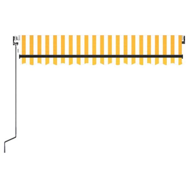 Automatische Markise mit LED & Windsensor 350x250 cm Gelb/Weiß