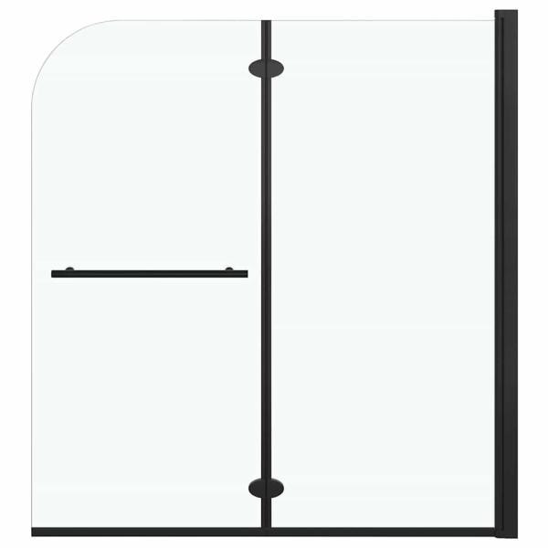 Faltbare Duschkabine 2 Paneele ESG 120x140 cm Schwarz
