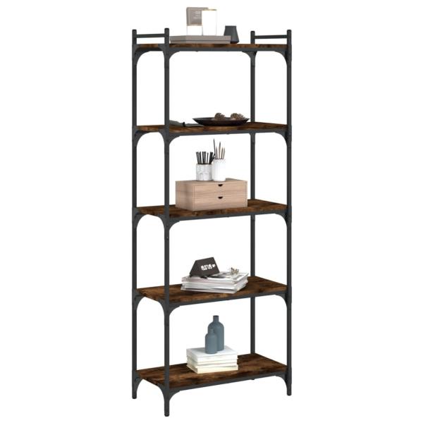 Bücherregal 5 Böden Räuchereiche 60x30x154 cm Holzwerkstoff