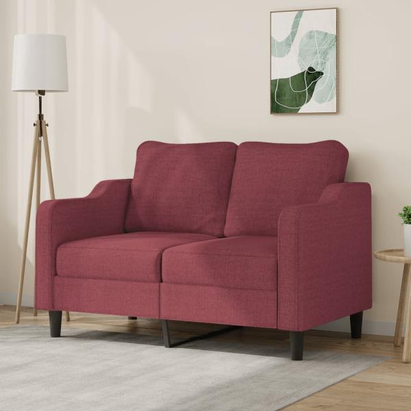 ARDEBO.de - 2-Sitzer-Sofa Weinrot 120 cm Stoff