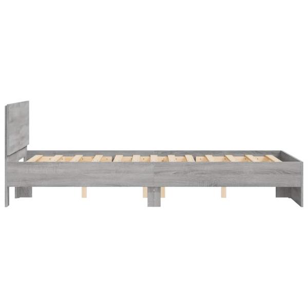 Bettgestell mit Kopfteil Grau Sonoma 120x190 cm