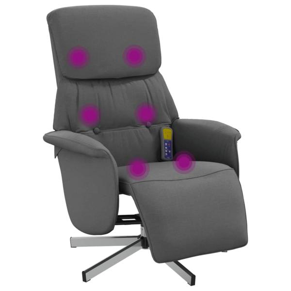 Massagesessel mit Fu?teil Dunkelgrau Stoff