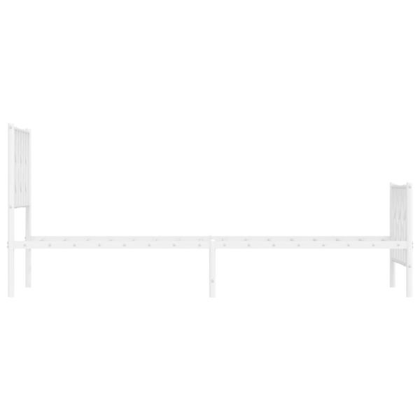 Bettgestell mit Kopf- und Fußteil Metall Weiß 80x200 cm