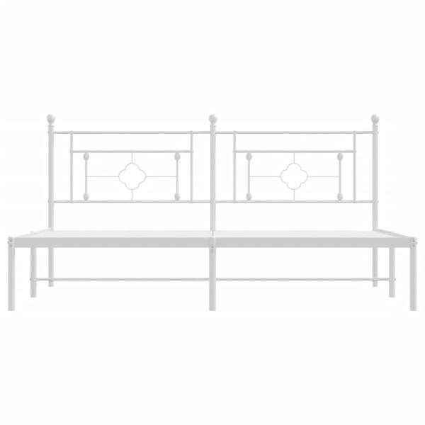 Bettgestell mit Kopfteil Metall Weiß 183x213 cm