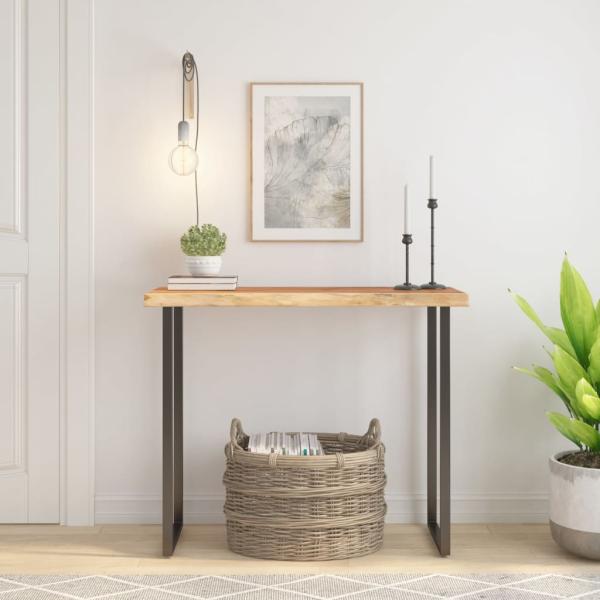 ARDEBO.de - Tischplatte 100x40x3,8cm Rechteckig Massivholz Akazie Baumkante