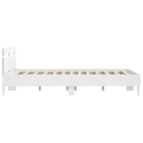 Bettgestell mit Kopfteil Weiß 150x200 cm Holzwerkstoff