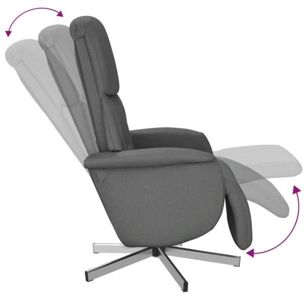 Relaxsessel mit Fu?teil Dunkelgrau Stoff