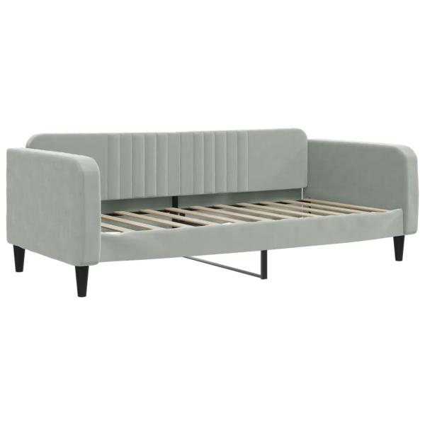 Tagesbett Hellgrau 100x190 cm Samt
