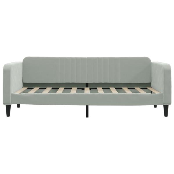 Tagesbett Hellgrau 100x190 cm Samt