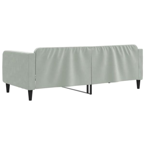 Tagesbett Hellgrau 100x190 cm Samt