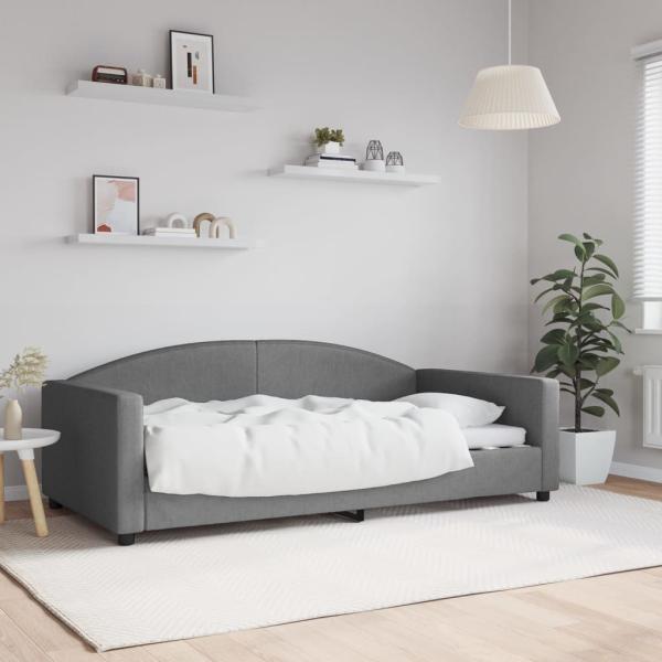 ARDEBO.de - Tagesbett Dunkelgrau 100x190 cm Stoff