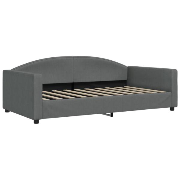 Tagesbett Dunkelgrau 100x190 cm Stoff