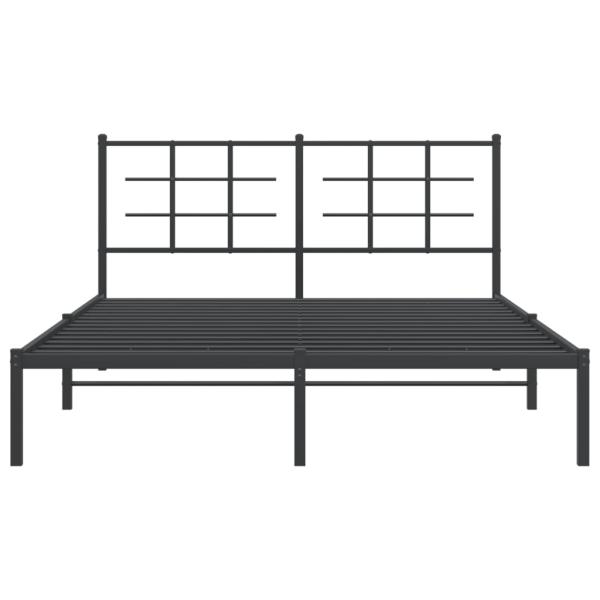 Bettgestell mit Kopfteil Metall Schwarz 150x200 cm