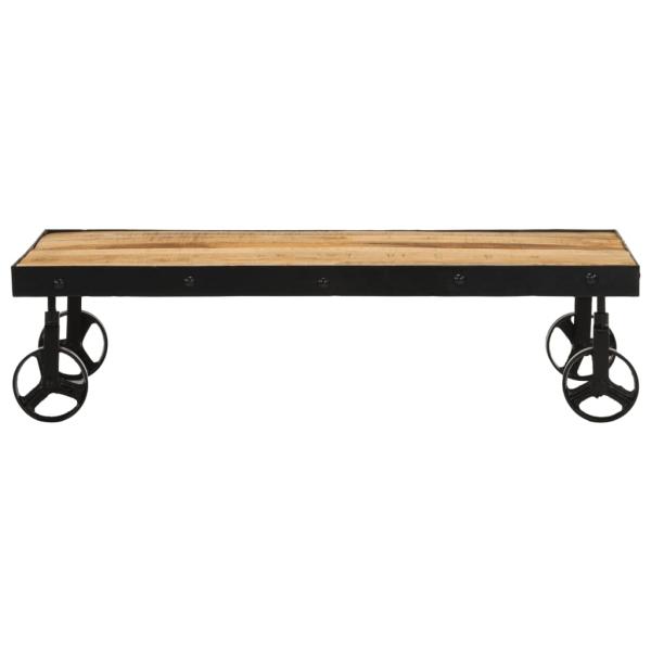 Couchtisch mit Rollen Massivholz Mango 100x55x26 cm