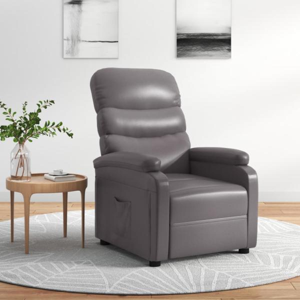 ARDEBO.de - Relaxsessel Grau Kunstleder