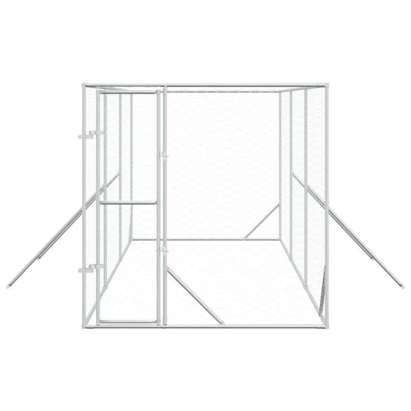 Outdoor-Hundezwinger Silbern 2x6x2 m Verzinkter Stahl