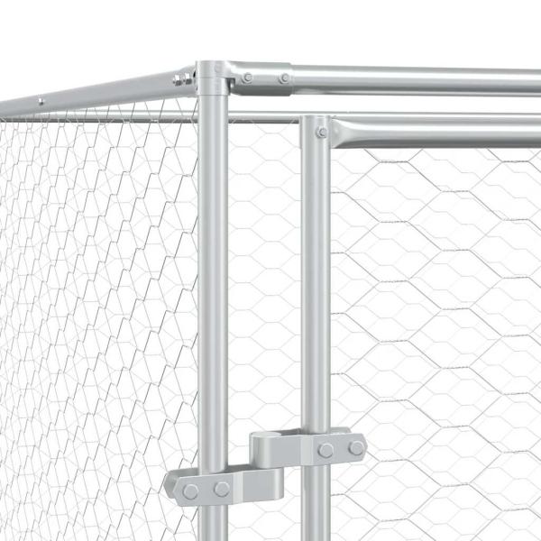 Outdoor-Hundezwinger Silbern 2x6x2 m Verzinkter Stahl