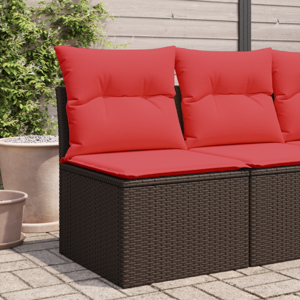 | Garten-Sofa | mit Kissen Braun 55 x 62 x 69 cm Poly-Rattan