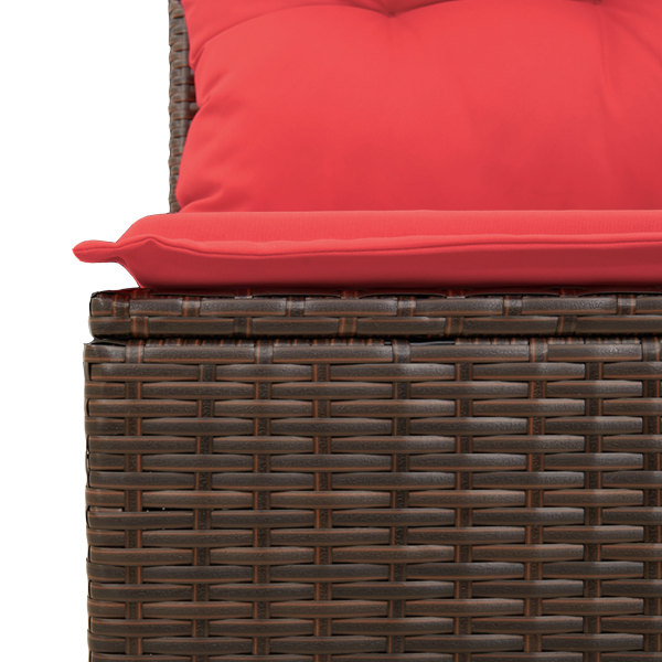 | Garten-Sofa | mit Kissen Braun 55 x 62 x 69 cm Poly-Rattan