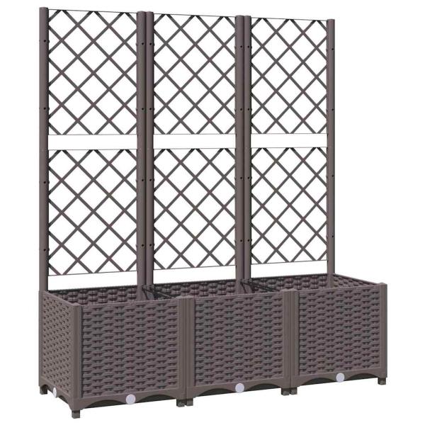Garten-Pflanzgefäß mit Spalier Braun 120 x 40 x 136 cm PP