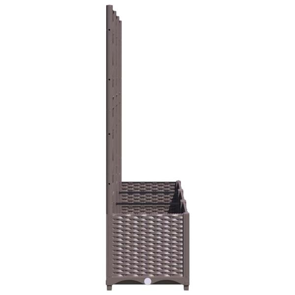 Garten-Pflanzgefäß mit Spalier Braun 120 x 40 x 136 cm PP