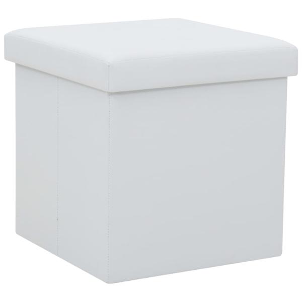 Hocker mit Stauraum 2 Stk. Wei? Kunstleder