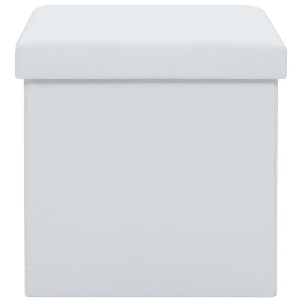 Hocker mit Stauraum 2 Stk. Wei? Kunstleder