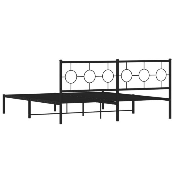 Bettgestell mit Kopfteil Metall Schwarz 180x200 cm