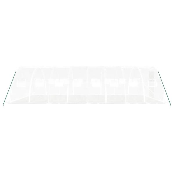 Gewächshaus mit Stahlrahmen Weiß 32 m² 8x4x2 m